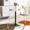 HOMCOM Round Dining Table for 2, Modern Kitchen Table with Painted Top and Steel Base for Living Room, Dining Room, White Marble