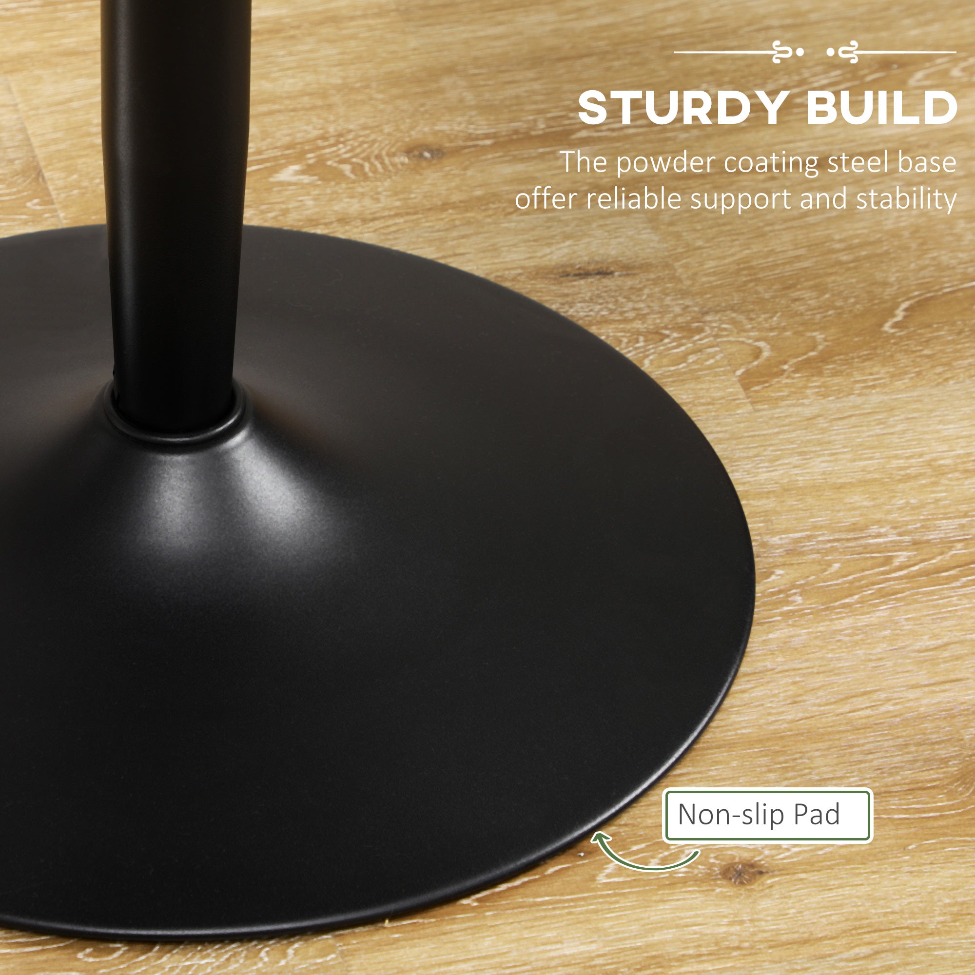 HOMCOM Round Dining Table for 2, Modern Kitchen Table with Painted Top and Steel Base for Living Room, Dining Room, White Marble