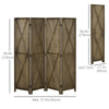 HOMCOM 4 Panel Room Divider, 5.6 Ft Folding Privacy Screen, Freestanding Wooden Wall Partition for Bedroom, Office, Brown