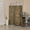 HOMCOM 4 Panel Room Divider, 5.6 Ft Folding Privacy Screen, Freestanding Wooden Wall Partition for Bedroom, Office, Brown
