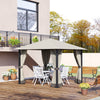 Outsunny 10' x 10' Patio Gazebo Outdoor Aluminum Frame Canopy Shelter with Curtains, Vented Roof for Garden, Lawn, Backyard and Deck, Khaki