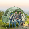 Outsunny Camping Cot Tent Compact Portable Folding Outdoor Elevated Combo Set with Carrying Bag, Green