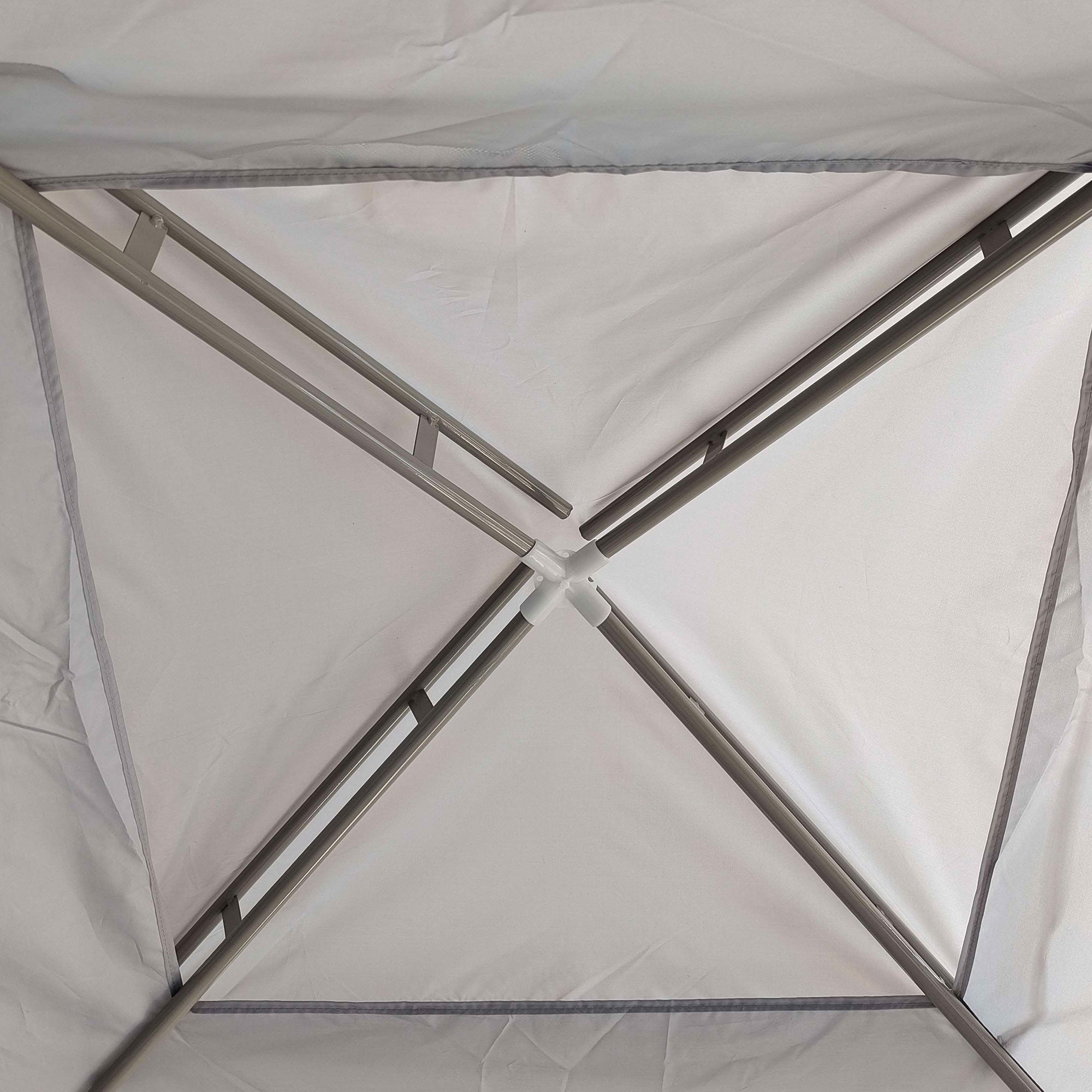 Outsunny 10' x 10' Canopy Tent, Party Tent with Mesh Netting and Double Tier Roof for Backyard, Garden, Patio, Outdoor, Light Grey