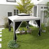 Outsunny 10' x 10' Canopy Tent, Party Tent with Mesh Netting and Double Tier Roof for Backyard, Garden, Patio, Outdoor, Light Grey