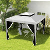Outsunny 10' x 10' Canopy Tent, Party Tent with Mesh Netting and Double Tier Roof for Backyard, Garden, Patio, Outdoor, Light Grey
