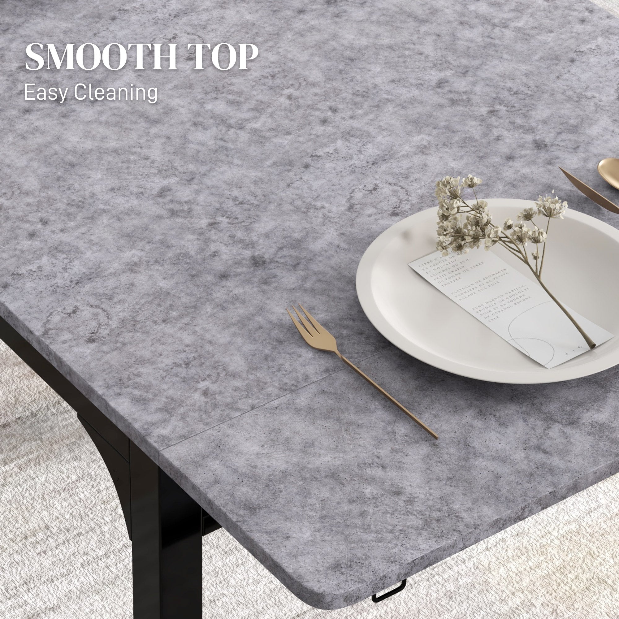 HOMCOM Dining Table Set for 2, 3-Piece Kitchen Table Set for 2, Folding Rectangular Dining Table with 2 Drop Leaves, 2 Chairs for Dining Room, Dinette, Breakfast Nook, Light Grey