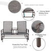 Outsunny Outdoor Glider Bench with Table, Patio Loveseat for 2 Persons, Garden Glider Rocking Chair with Breathable Mesh Fabric, Grey