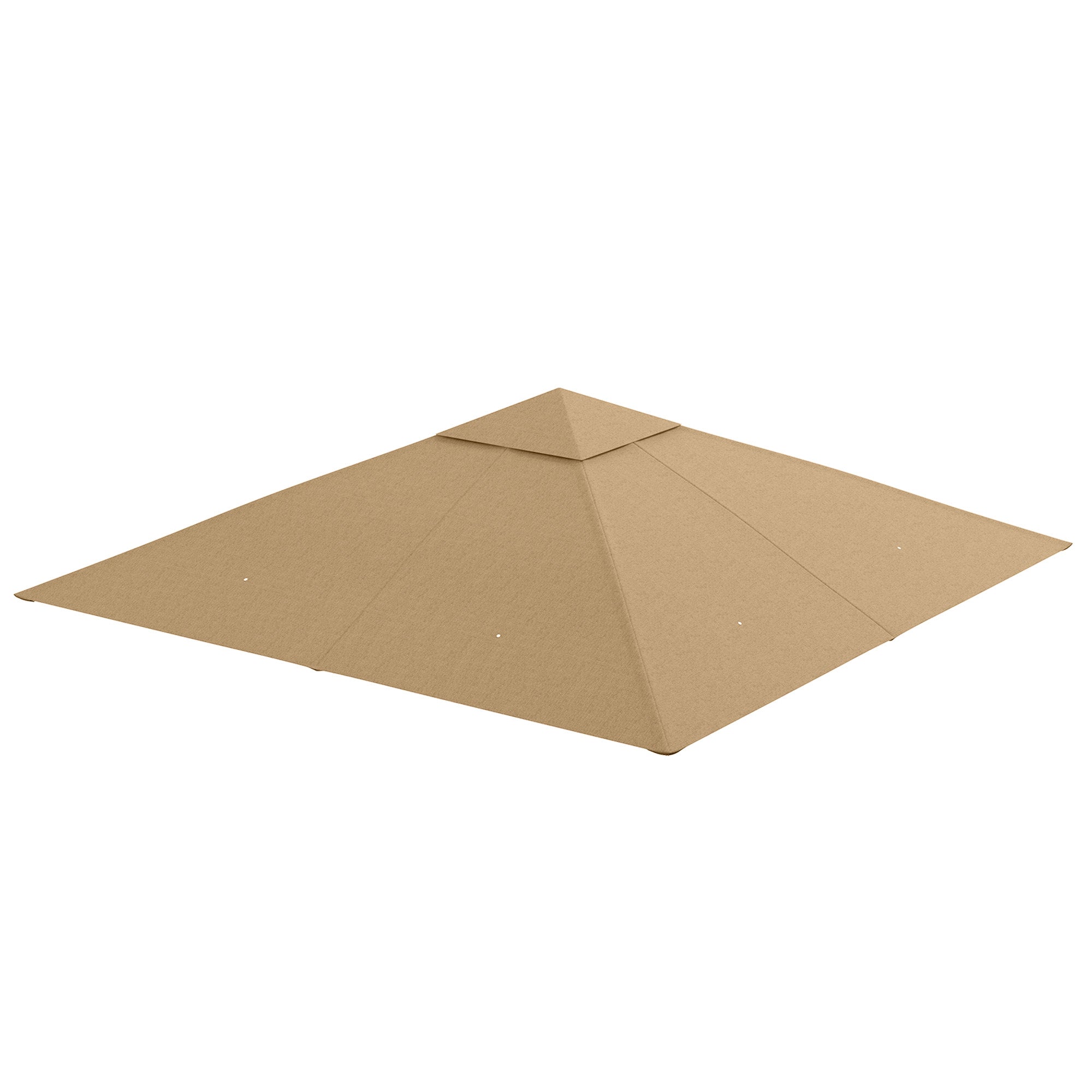 Outsunny 9.8' x 9.7' Square Gazebo Canopy Replacement UV Protected Top Cover Sun Shade Beige