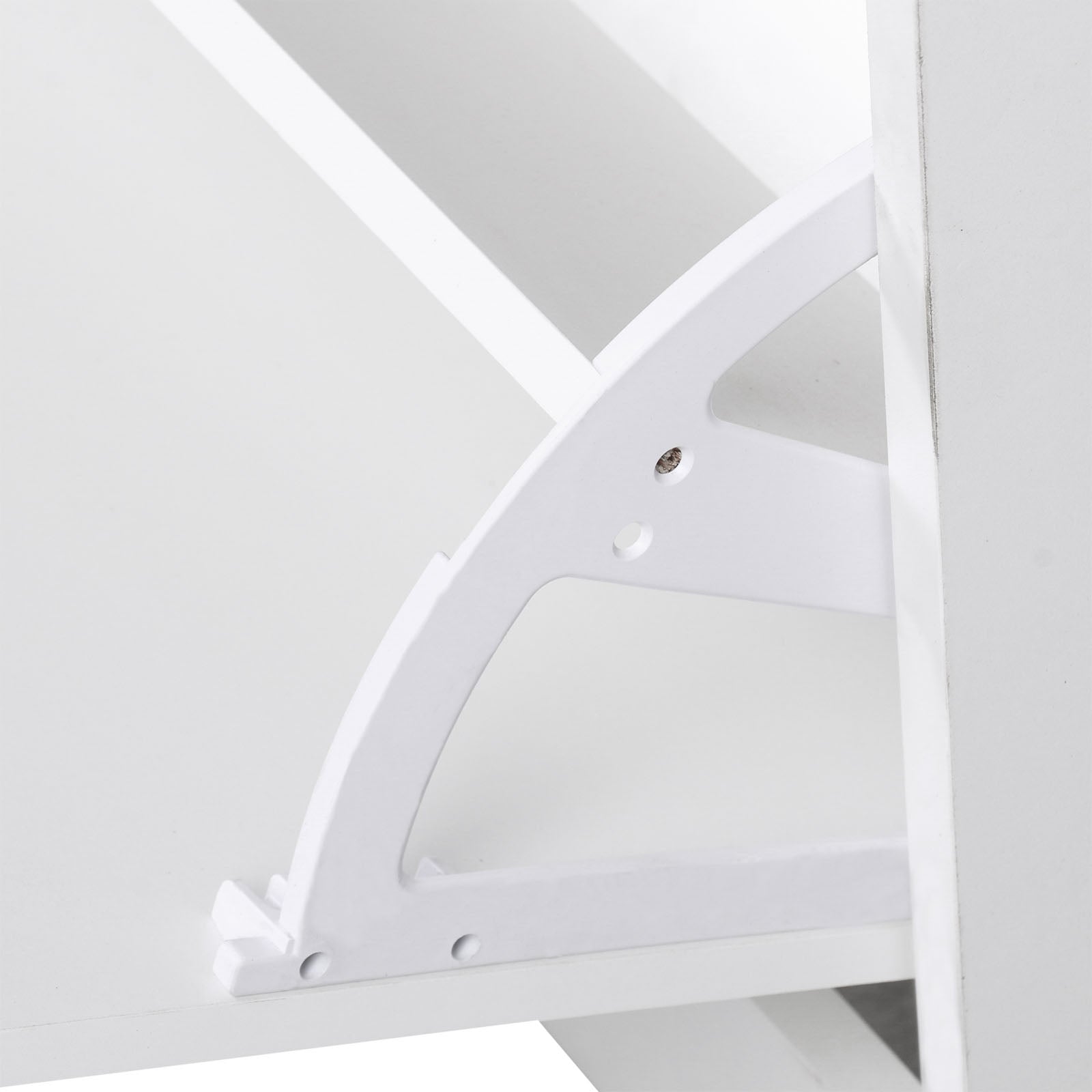 HOMCOM Entryway Organizer Unit, 3 In 1 Design Hall Tree with 6 Hooks, Mirror, Coat Rack Shoe Storage Shelf with Coat Hanger for Hallway Living Room White