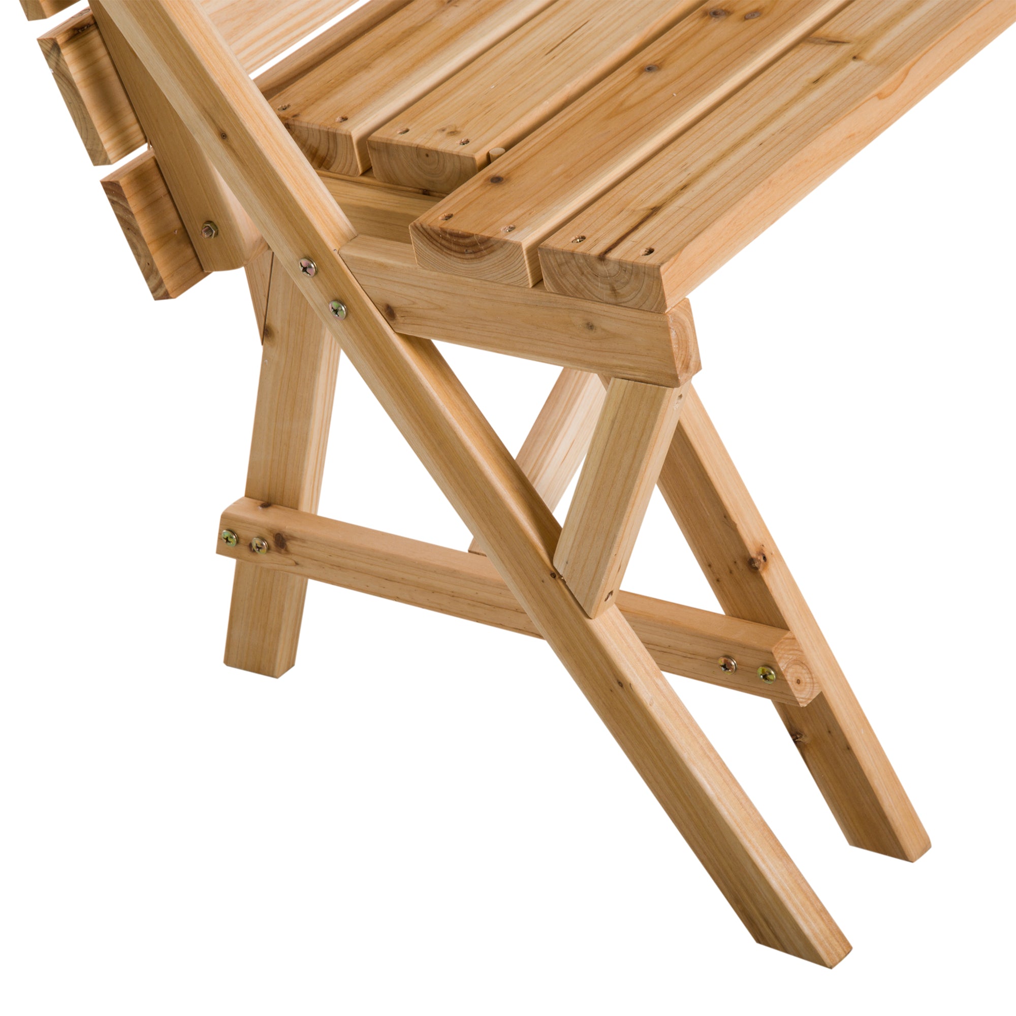 Outsunny Patio Wooden Folding Picnic Table with Benches, Outdoor 2 in 1 Convertible Patio & Garden Bench, Foldable Picnic Table with Umbrella Hole, Nature