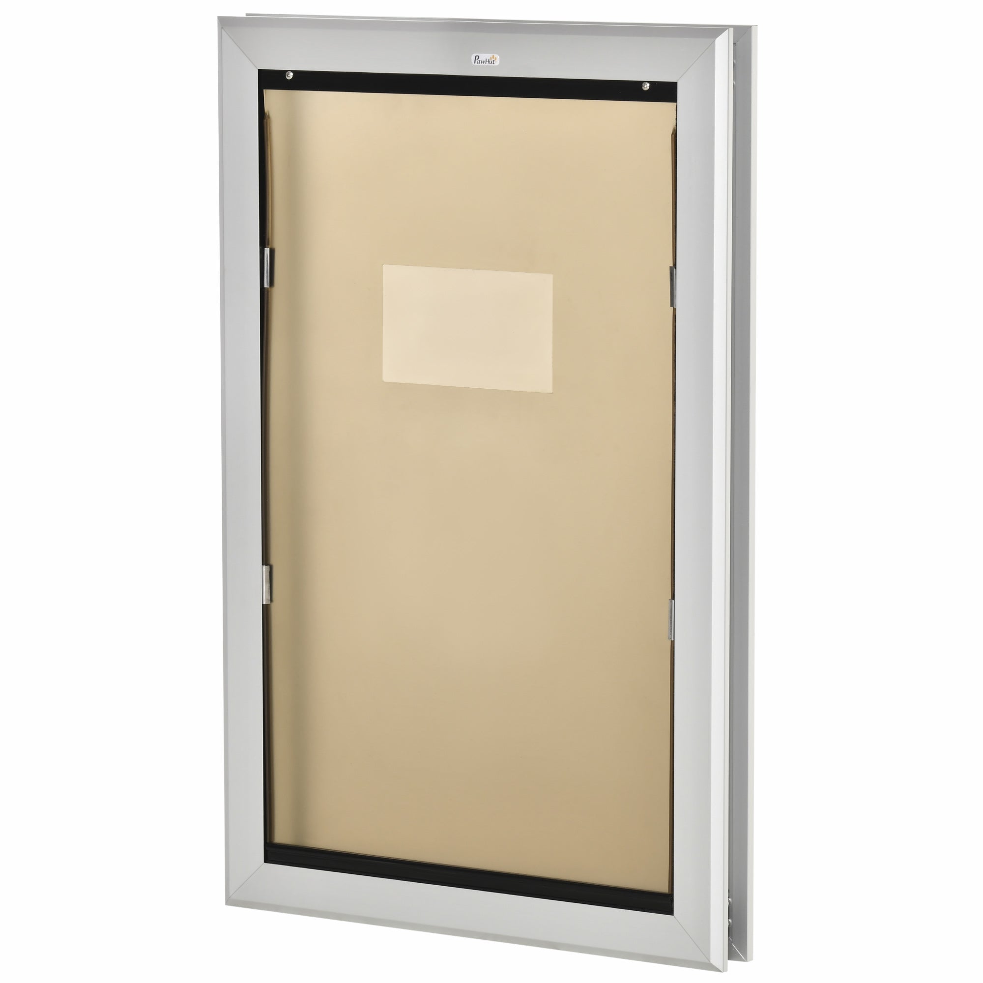 PawHut 2 Way Dog Door, Aluminum Doggy Pet Flap for Wall, Fast Installation, Magnetic Closure, Locking Panel, Weather Resistant, Insulating, Weight Limit 110 lbs