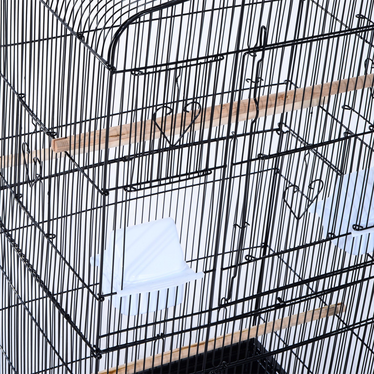 PawHut Large Metal Bird Cage for Parrot Parakeet Macaw Pet Supply Black 47.5L x 36W x 91H (cm)