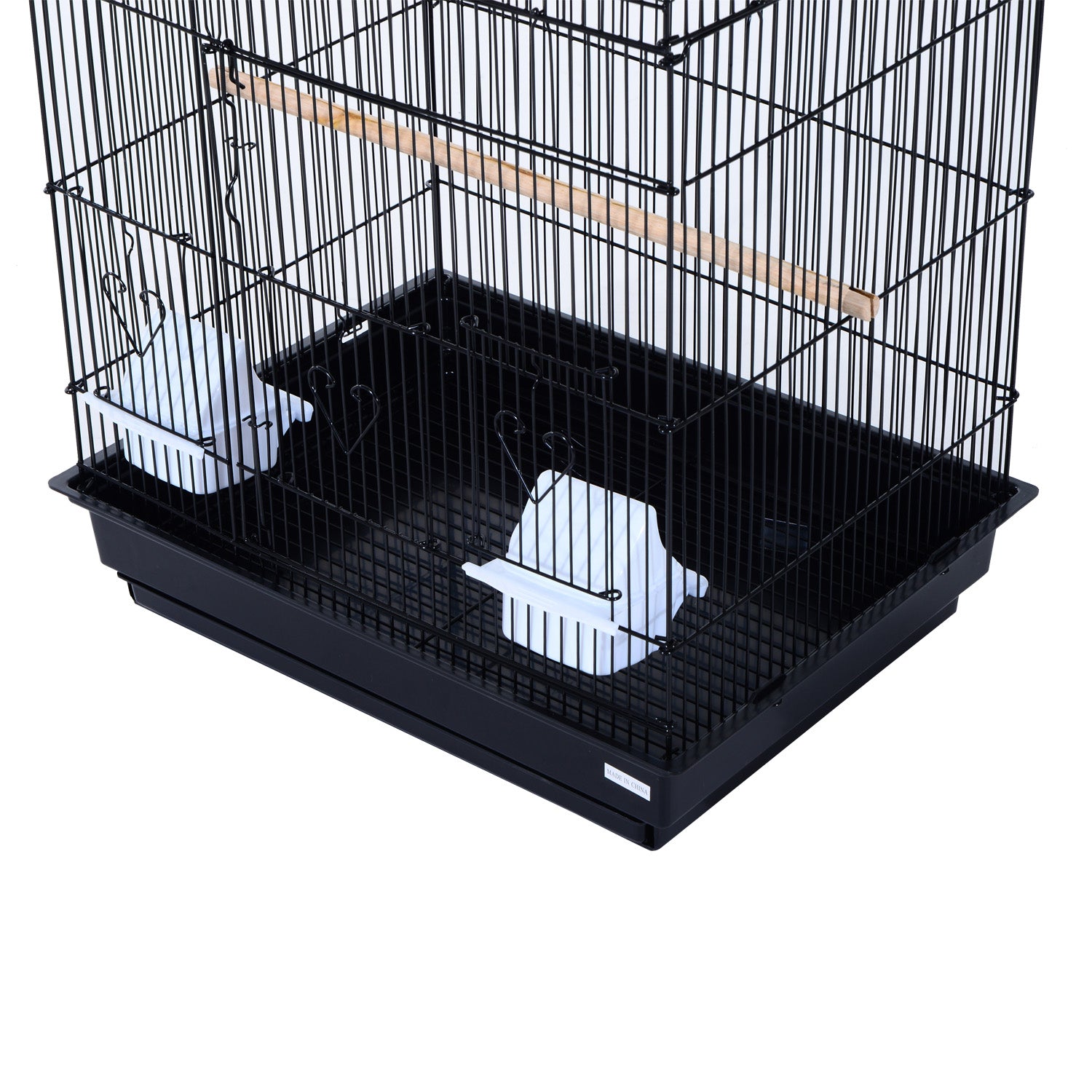 PawHut Large Metal Bird Cage for Parrot Parakeet Macaw Pet Supply Black 47.5L x 36W x 91H (cm)