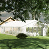 Outsunny 20' x 40' Heavy Duty Party Tent and Carport, Galvanized Outdoor Canopy Tent Event Tent with 12 Removable Window Sidewalls for Parties, Wedding, Events, BBQ, White
