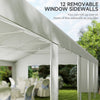 Outsunny 20' x 40' Heavy Duty Party Tent and Carport, Galvanized Outdoor Canopy Tent Event Tent with 12 Removable Window Sidewalls for Parties, Wedding, Events, BBQ, White