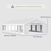 Outsunny 20' x 40' Heavy Duty Party Tent and Carport, Galvanized Outdoor Canopy Tent Event Tent with 12 Removable Window Sidewalls for Parties, Wedding, Events, BBQ, White
