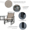 Outsunny Outdoor Glider Bench with Coffee Table, Patio 2-Seat Rocking Chair Swing Loveseat with Breathable Sling for Backyard Garden Porch, Brown