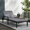 Outsunny Wicker Chaise Lounger PE Rattan Outdoor Lounge Chair Garden Chair Recliner with 5-Level Adjustable Backrest and 2 Wheels, Light Grey