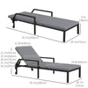 Outsunny Wicker Chaise Lounger PE Rattan Outdoor Lounge Chair Garden Chair Recliner with 5-Level Adjustable Backrest and 2 Wheels, Light Grey