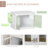 PawHut Dog Crate Furniture, 31" Dog Kennel Side End Table with Three Doors, Indoor Dog Cage for Small Dogs, White