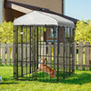 PawHut 6 x 4 x 6ft Dog Kennel for Medium and Large Dogs, Outdoor Dog Playpen House with UV-Resistant Roof, Heavy-Duty Chain Link and Secure Lock