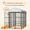 PawHut 6 x 4 x 6ft Dog Kennel for Medium and Large Dogs, Outdoor Dog Playpen House with UV-Resistant Roof, Heavy-Duty Chain Link and Secure Lock