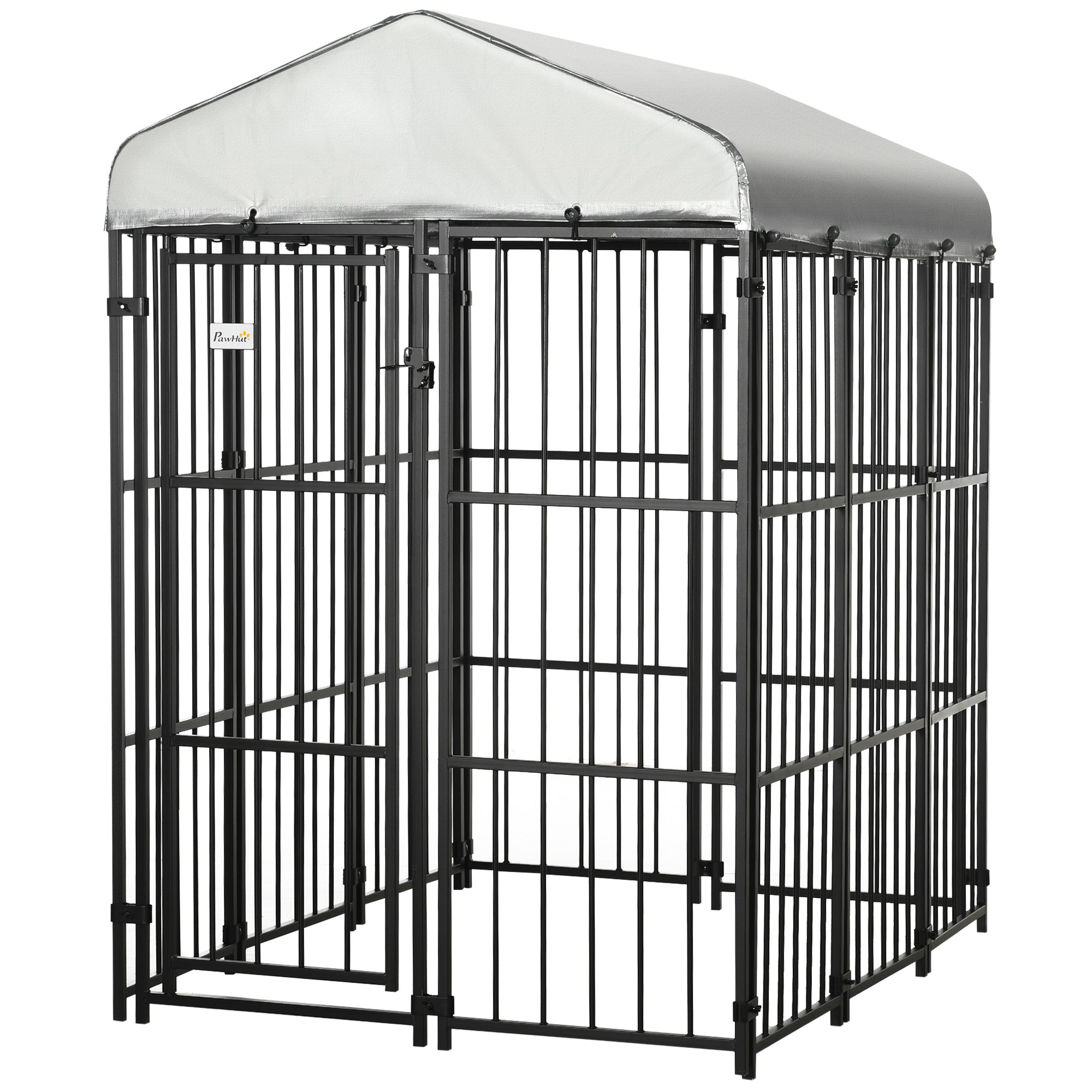 PawHut 6 x 4 x 6ft Dog Kennel for Medium and Large Dogs, Outdoor Dog Playpen House with UV-Resistant Roof, Heavy-Duty Chain Link and Secure Lock