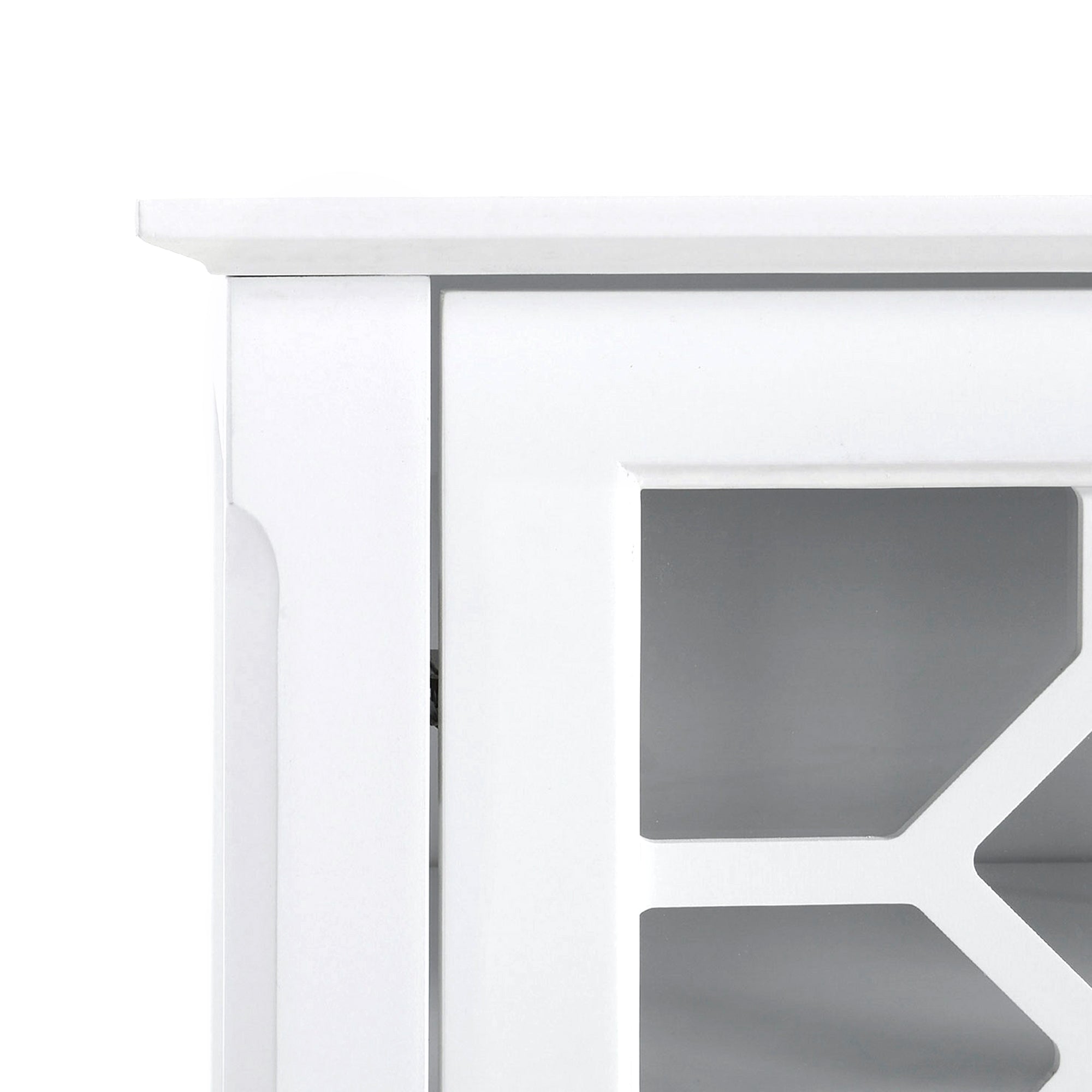 HOMCOM Sideboard Display Cabinet with Double Framed Glass Doors, 2 Adjustable Shelves, and Elevated Base, White