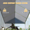 PawHut Outdoor Dog Kennel with Roof, Heavy Duty Galvanized Steel Dog Run Chain Link w/ Waterproof UV-Resistant Cover, Safety Lockable Latch System, 13.1' x 7.5' x 7.8