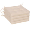 Outsunny 4 Piece Outdoor Chair Cushions, 16.5" x 16.5" Patio Furniture Cushions Seat Pad for Garden Conversation Set, Cream White