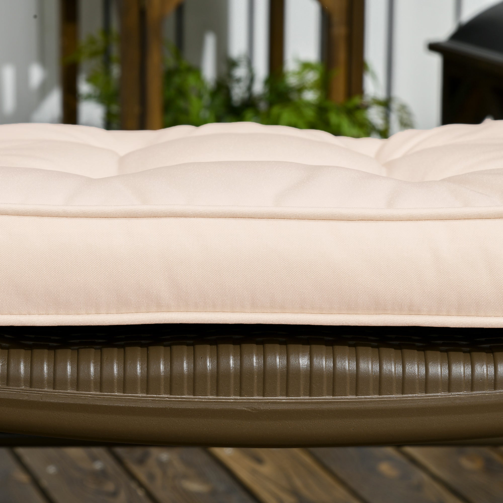 Outsunny 4 Piece Outdoor Chair Cushions, 16.5" x 16.5" Patio Furniture Cushions Seat Pad for Garden Conversation Set, Cream White