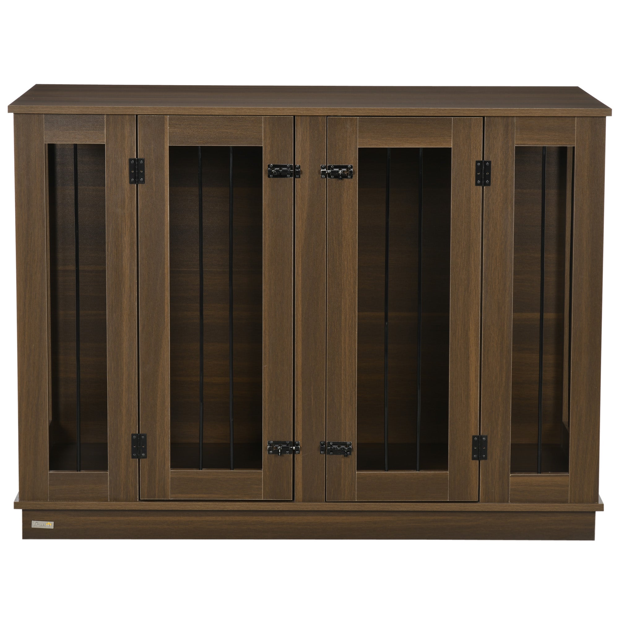 PawHut Furniture Style Dog Crate with Removable Divider, Dog Crate Side End Table Indoor with Double Doors, for Small to Large Dogs, 47" x 23.5" x 35", Walnut