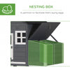 PawHut 84" Chicken Coop Wooden Hen House Rabbit Hutch Poultry Cage Pen Outdoor Backyard with Nesting Box and Run, Grey