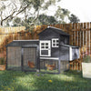 PawHut 84" Chicken Coop Wooden Hen House Rabbit Hutch Poultry Cage Pen Outdoor Backyard with Nesting Box and Run, Grey