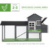 PawHut 84" Chicken Coop Wooden Hen House Rabbit Hutch Poultry Cage Pen Outdoor Backyard with Nesting Box and Run, Grey