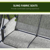 Outsunny 3 Person Porch Swing Outdoor Swing Chair with High Back Design, Side Pouches and Adjustable Canopy, Mixed Grey