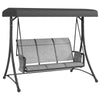 Outsunny 3 Person Porch Swing Outdoor Swing Chair with High Back Design, Side Pouches and Adjustable Canopy, Mixed Grey