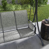 Outsunny 3 Person Porch Swing Outdoor Swing Chair with High Back Design, Side Pouches and Adjustable Canopy, Mixed Grey