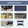 Outsunny 3 Seater Porch Swing Heavy Duty Outdoor Swing Chair Outdoor Lounge Hammock Cushioned Seat w/ Tilt Canopy, Dark Blue