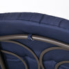 Outsunny 3 Seater Porch Swing Heavy Duty Outdoor Swing Chair Outdoor Lounge Hammock Cushioned Seat w/ Tilt Canopy, Dark Blue