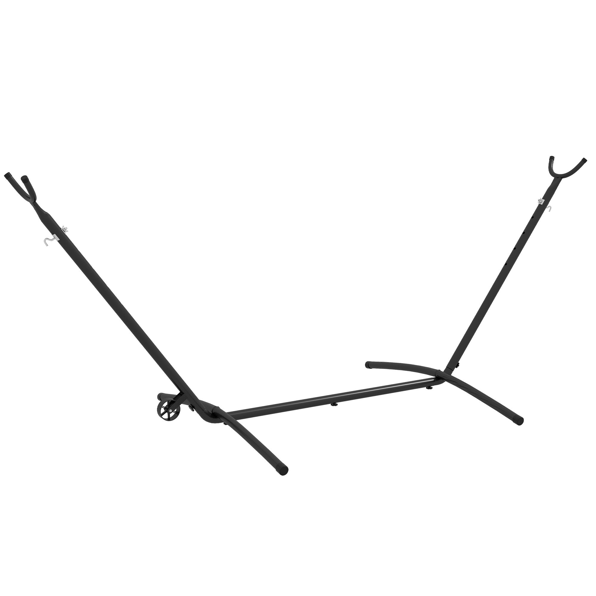 Outsunny 9.5ft Hammock Stand Only, Portable Hammock with Wheels, Adjustable Hammock Net Stand, for String-style, Brazilian-style, Flat-style, Rope-style Hammocks, Black