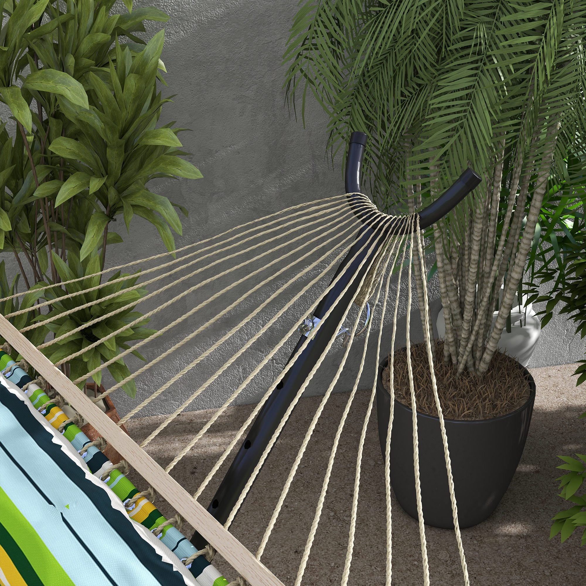 Outsunny 9.5ft Hammock Stand Only, Portable Hammock with Wheels, Adjustable Hammock Net Stand, for String-style, Brazilian-style, Flat-style, Rope-style Hammocks, Black