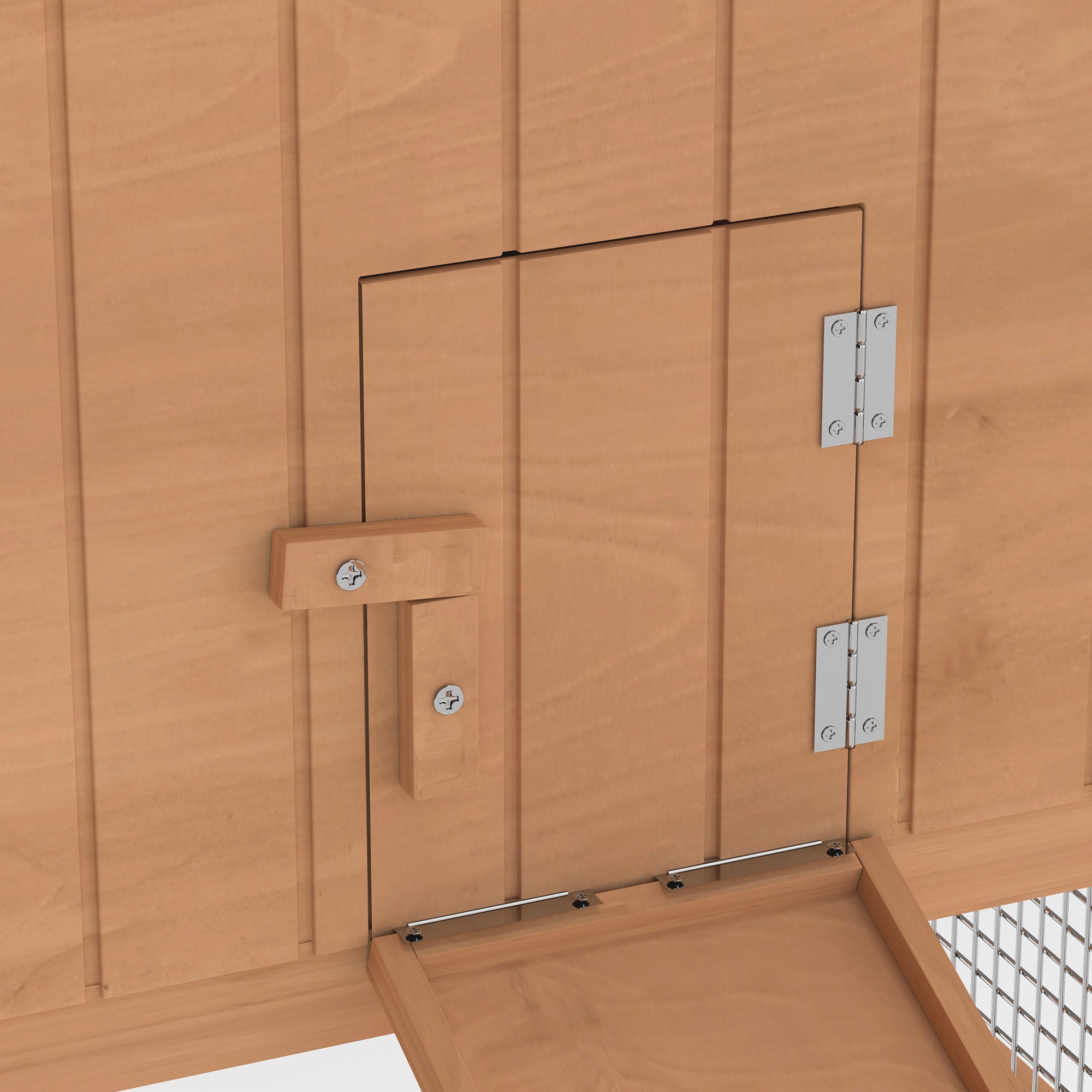 PawHut Wooden Rabbit Hutch Cage Bunny House Chicken Coop Habitats with Run