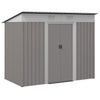 Outsunny 7' x 4' Outdoor Storage Shed, Metal Garden Tool Storage House Organizer with Lockable Sliding Doors and Vents for Backyard Patio Lawn, Light Grey
