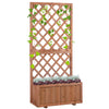 Outsunny 2.4 x 1 x 4.9 ft Raised Garden Bed, Wooden Planter with Topped Trellis for Climbing Plants, Flower Raised Bed, Orange