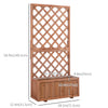 Outsunny 2.4 x 1 x 4.9 ft Raised Garden Bed, Wooden Planter with Topped Trellis for Climbing Plants, Flower Raised Bed, Orange
