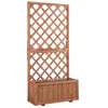 Outsunny 2.4 x 1 x 4.9 ft Raised Garden Bed, Wooden Planter with Topped Trellis for Climbing Plants, Flower Raised Bed, Orange