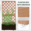 Outsunny 2.4 x 1 x 4.9 ft Raised Garden Bed, Wooden Planter with Topped Trellis for Climbing Plants, Flower Raised Bed, Orange