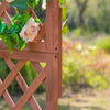 Outsunny 2.4 x 1 x 4.9 ft Raised Garden Bed, Wooden Planter with Topped Trellis for Climbing Plants, Flower Raised Bed, Orange