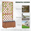 Outsunny 2.4 x 1 x 4.9 ft Raised Garden Bed, Wooden Planter with Topped Trellis for Climbing Plants, Flower Raised Bed, Orange